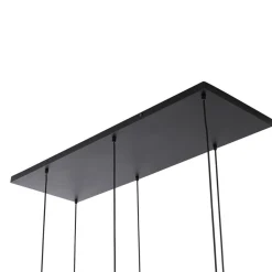 Lindby hængelampe Marla, 6 lyskilder, glas, røggrå