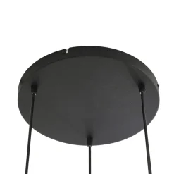 Lindby Hængelampe Marla, Rondell, Glas, røggrå, 50 cm