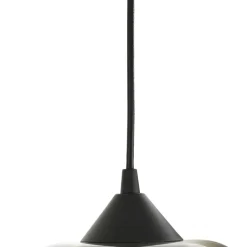 Lindby Hængelampe Marla, Rondell, Glas, røggrå, 50 cm