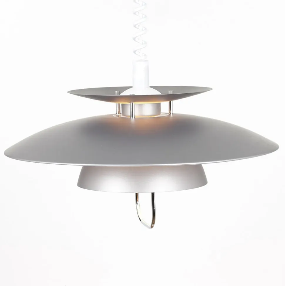 Lindby hængelampe Nadija, grå, 43 cm, højdejusterbar, E27