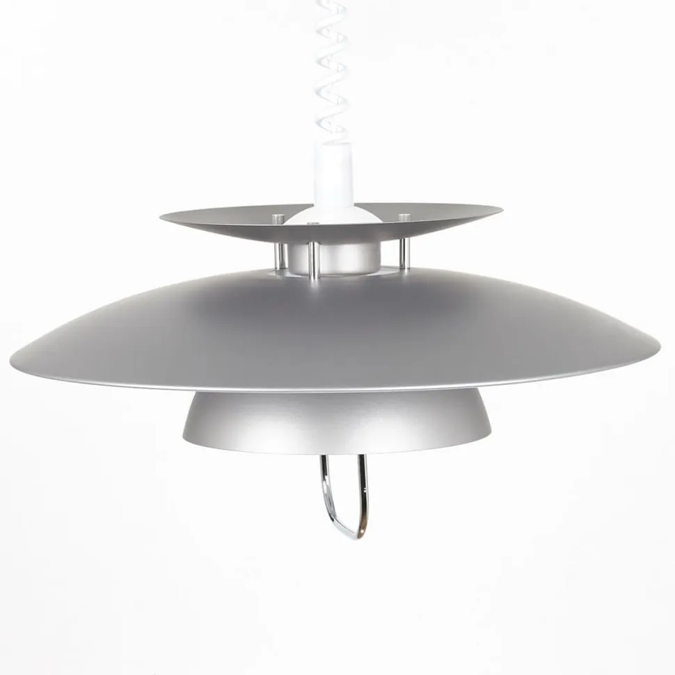 Lindby hængelampe Nadija, grå, 43 cm, højdejusterbar, E27