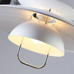 Lindby hængelampe Nadija, hvid, 43 cm, højdejusterbar, E27