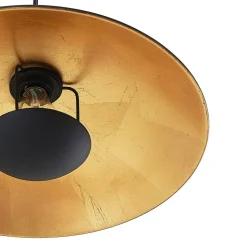 Lindby hængelampe Narisara, Ø 40 cm, E27, sort-guld