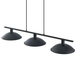 Lindby hængelampe Narisara, 118 cm, E14, 3 lyskilder, sort-guld
