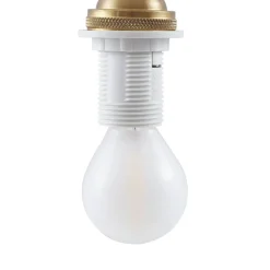Lindby hængelampe Nolane, Ø 11 cm, keramik, hvid/messing