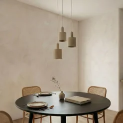 Lindby hængelampe Ovelia, beige, 3 lyskilder, metal, E27