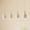 Lindby hængelampe Ovelia, beige, 4 lyskilder, metal, E27