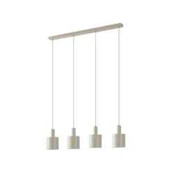 Lindby hængelampe Ovelia, beige, 4 lyskilder, metal, E27