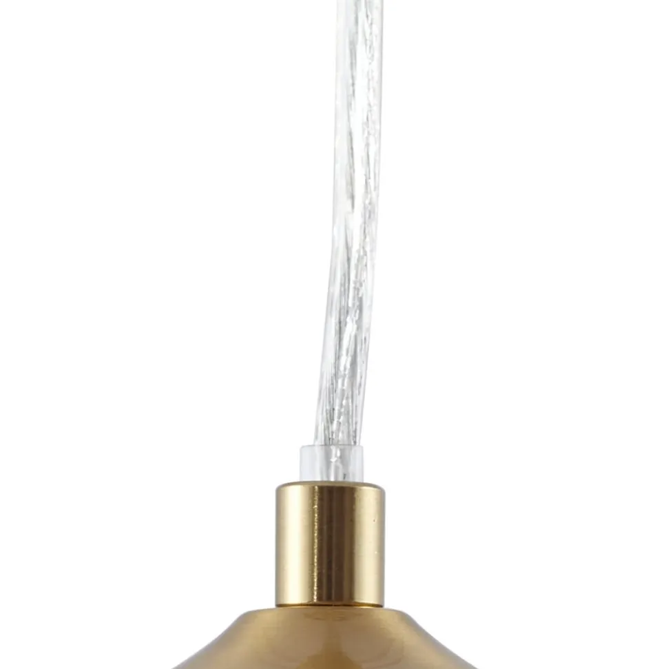 Lindby hængelampe Piatra, opal/messing, glas, Ø 16 cm, G9