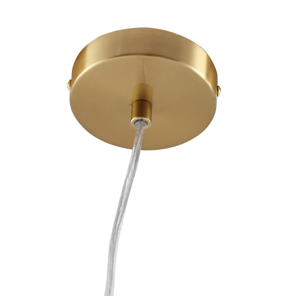 Lindby hængelampe Piatra, rav/messing, glas, Ø 16 cm, G9