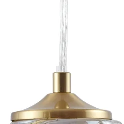 Lindby hængelampe Piatra, rav/messing, glas, Ø 16 cm, G9