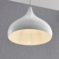Lindby hængelampe Ritana, hvid, metal, Ø 31 cm, E27