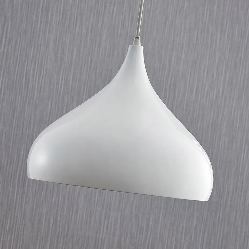 Lindby hængelampe Ritana, hvid, metal, Ø 31 cm, E27