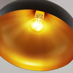 Lindby hængelampe Ritana, sæt af 2, sort-guld, metal, E27