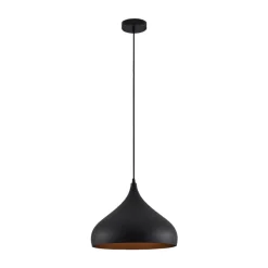 Lindby hængelampe Ritana, sort-guld, metal, Ø 31cm, E27