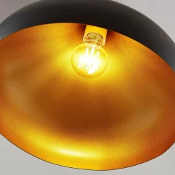 Lindby hængelampe Ritana, sort-guld, metal, Ø 31cm, E27