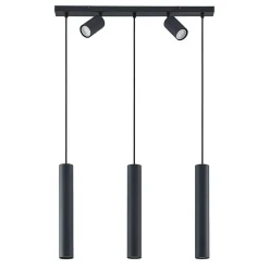 Lindby hængelampe Sanad, 70 cm, 5 lyskilder, sort, GU10