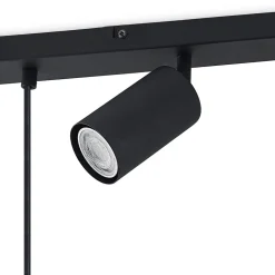 Lindby hængelampe Sanad, 70 cm, 5 lyskilder, sort, GU10