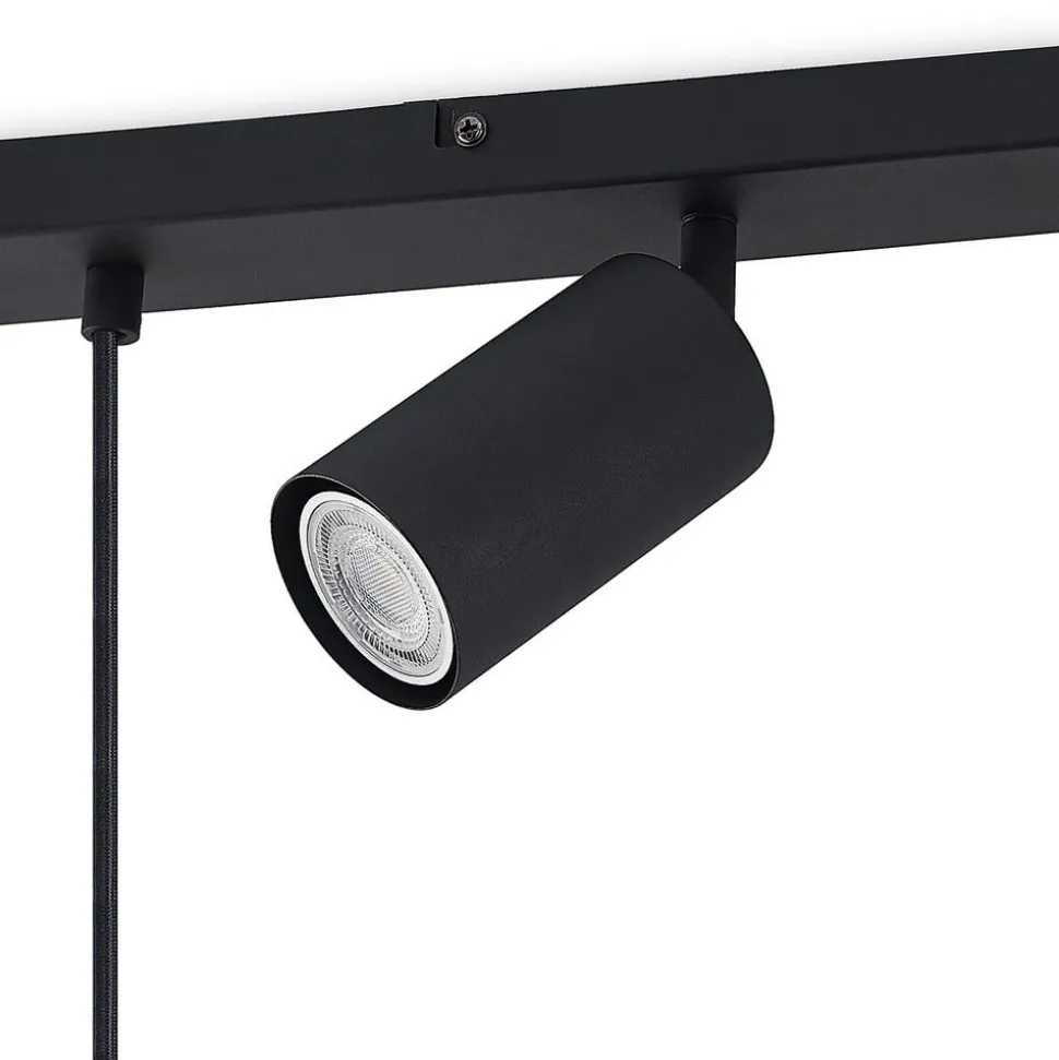 Lindby hængelampe Sanad, 70 cm, 5 lyskilder, sort, GU10