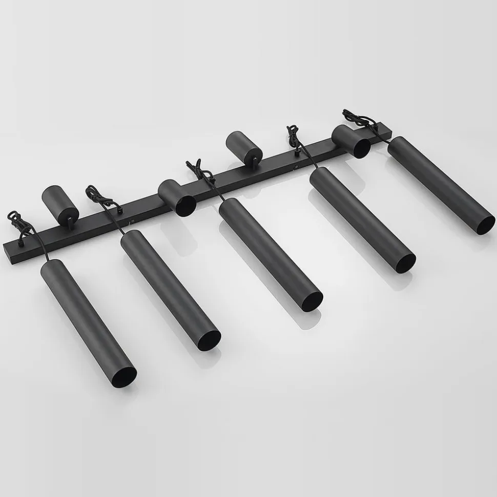 Lindby hængelampe Sanad, 116 cm, 9 lyskilder, sort, GU10