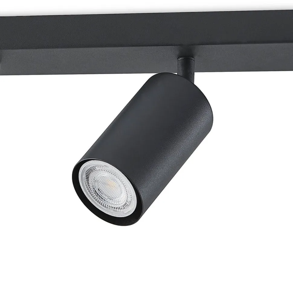 Lindby hængelampe Sanad, 100 cm, 7 lyskilder, sort, GU10