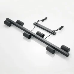 Lindby hængelampe Savoli, 116 cm, sort, 6 lyskilder, stål