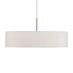 Lindby hængelampe Sebatin, Ø 50 cm, hvid, stof, E27