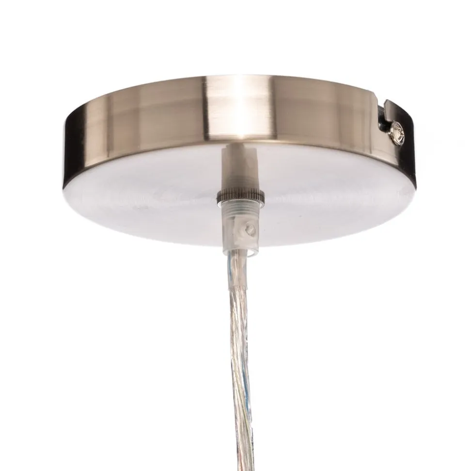 Lindby hængelampe Sebatin, Ø 50 cm, hvid, stof, E27