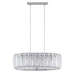 Lindby hængelampe Sofia, 68 cm, 3 lyskilder, E14, krom/klar