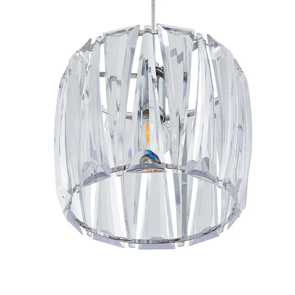 Lindby hængelampe Sofia, 107 cm, 3 lyskilder, E14, krom/klar