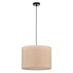 Lindby hængelampe Soula, Ø 40 cm, beige, plast, E27