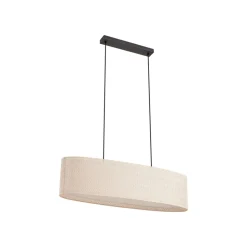 Lindby hængelampe Soula, 78 cm, beige, plast, E27