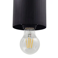 Lindby hængelampe Svante, 1 lyskilde, sort, glas, Ø 10cm