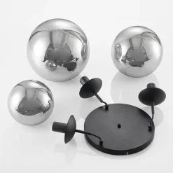 Lindby hængelampe Teeja, smoke, 3 lyskilder, Ø52cm, glas, E27