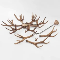 Lindby hængelampe Tejask, Ø 102 cm, 6 lyskilder, gevir, E14
