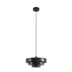 Lindby hængelampe Tivra, sort, Ø 35 cm, metal, E27