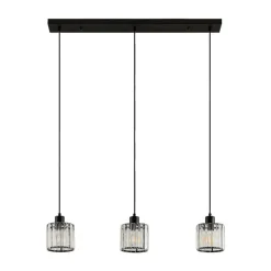 Lindby hængelampe Vella, transparent, glas, 83 cm, 3 lyskilder.