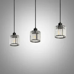 Lindby hængelampe Vella, transparent, glas, 83 cm, 3 lyskilder.