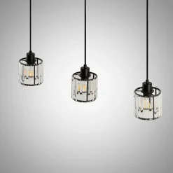Lindby hængelampe Vella, transparent, glas, 83 cm, 3 lyskilder.