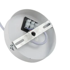 Lindby hængelampe Vitore, Ø 40 cm, tekstil, hvid