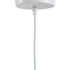 Lindby hængelampe Vitore, Ø 40 cm, tekstil, hvid