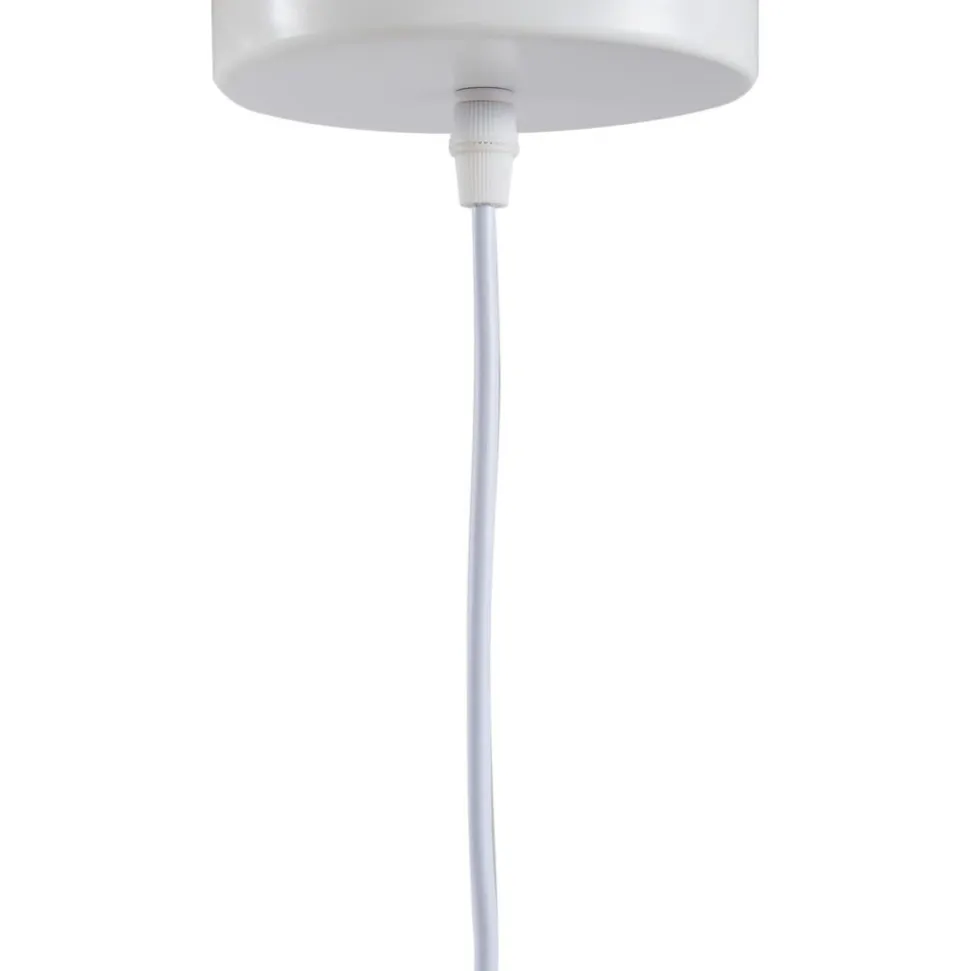 Lindby hængelampe Vitore, Ø 40 cm, tekstil, hvid