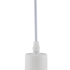 Lindby hængelampe Vitore, Ø 40 cm, tekstil, hvid