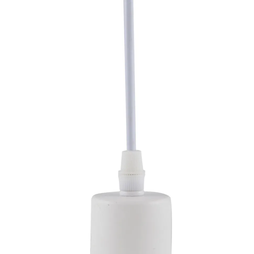 Lindby hængelampe Vitore, Ø 40 cm, tekstil, hvid