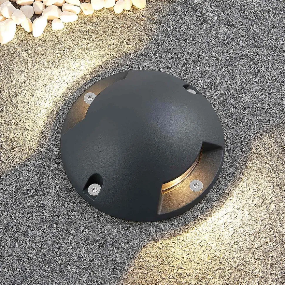 Lindby Huban gulv-spotlight med LED, 2 lyskilder