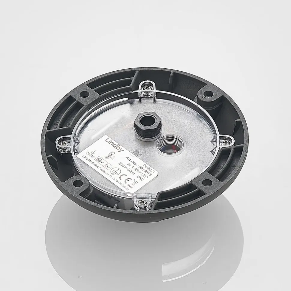 Lindby Huban gulv-spotlight med LED, 2 lyskilder