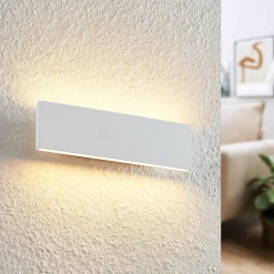 Lindby Ignazia LED-væglampe, 28 cm, hvid, metal, op/ned