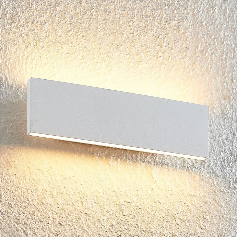 Lindby Ignazia LED-væglampe, 28 cm, hvid, metal, op/ned