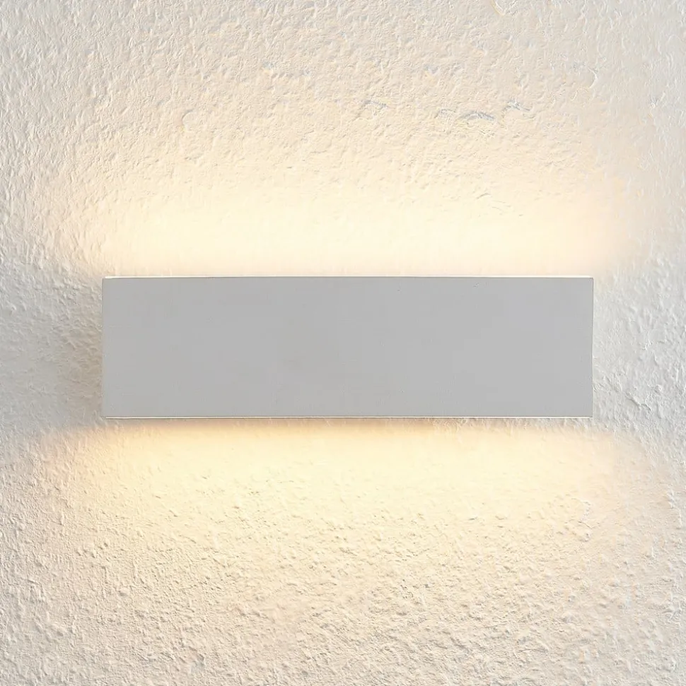 Lindby Ignazia LED-væglampe, 28 cm, hvid, metal, op/ned