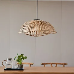 Lindby Ilajus hængelampe, Ø 62 cm, bambus, E27